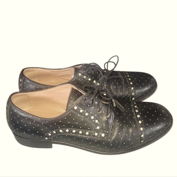 Red Valentino Women's Black Polka Dot Classic Lace Up Oxford Style Shoes 38 - Picture 2 of 7